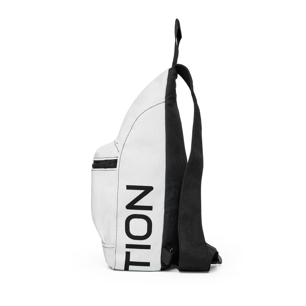 Minimal White Sling Bag — Compact Crossbody Bag with Front Pocket