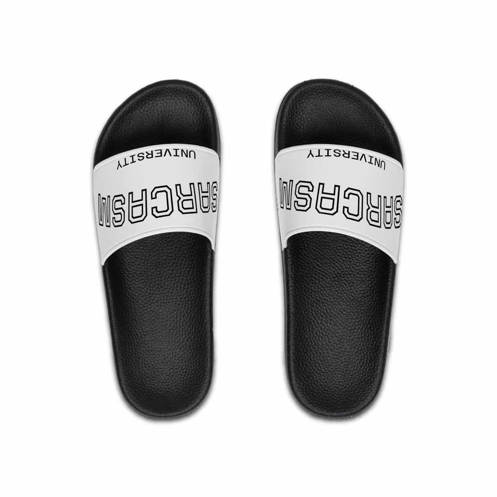 Sarcasm University Slide Sandals — Mens Casual Pool & Beach Slides